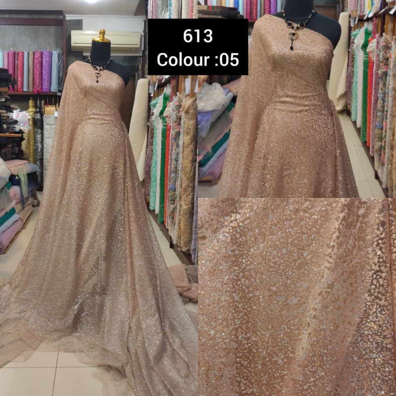 Kain Tile Sugar Candy Gradasi Ombre Cream - Gold