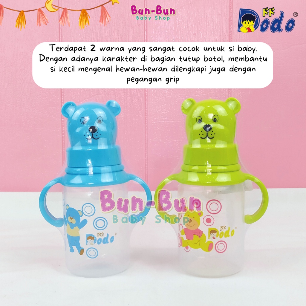 DODO Bear Bottle 125ml Botol Susu Bayi Karakter Lucu BPA FREE Gelas Minum Training Cup Mug With Handle Pegangan Grip Perlengkapan Baru Lahir Peralatan MPASI Makan Anak Balita Bunbunbabyshop