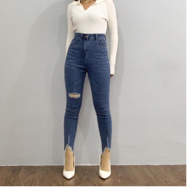 TERPERCAYA [LUXE.DLABEL] - E17 Jeans | Celana panjang Hhwaist wanita Jeans import premium Jeans wani