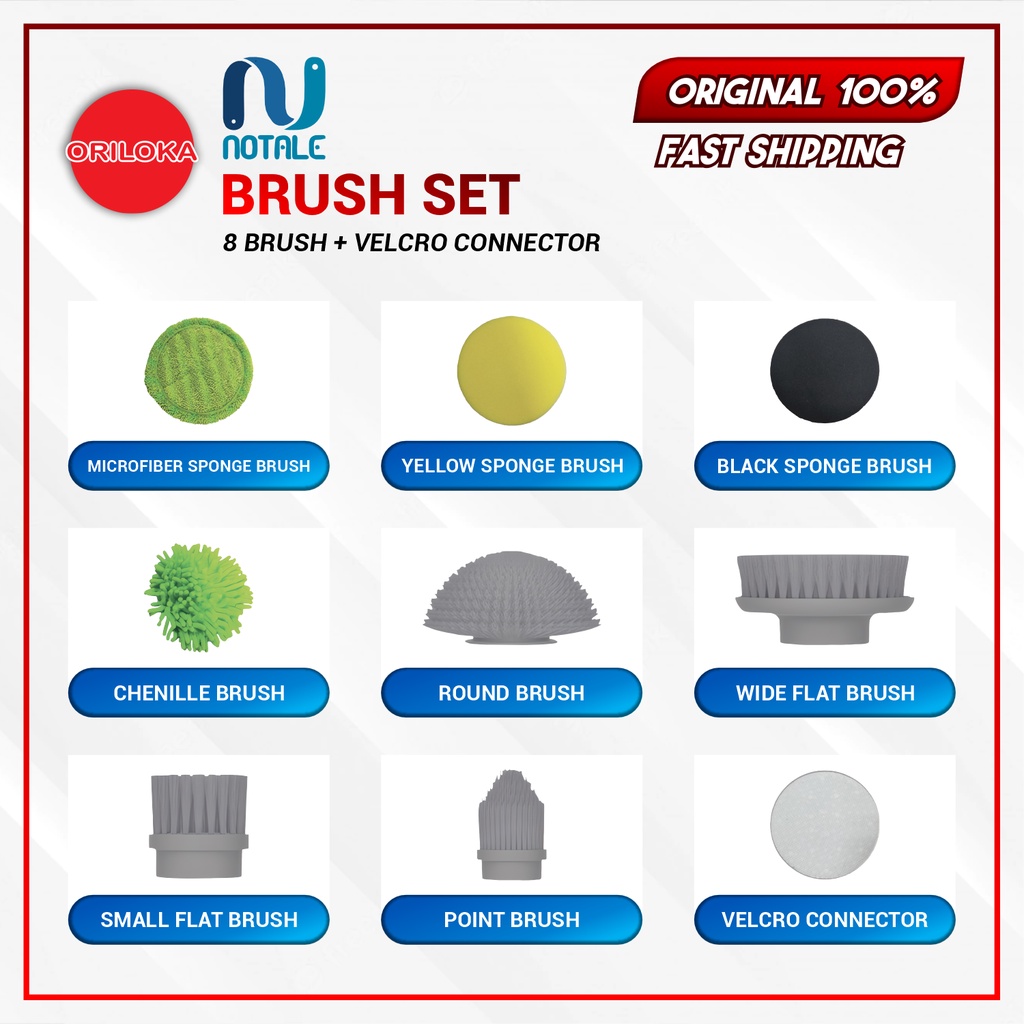 Notale Replacement Refill Brush Set Spin Scrubber / Brush Pengganti