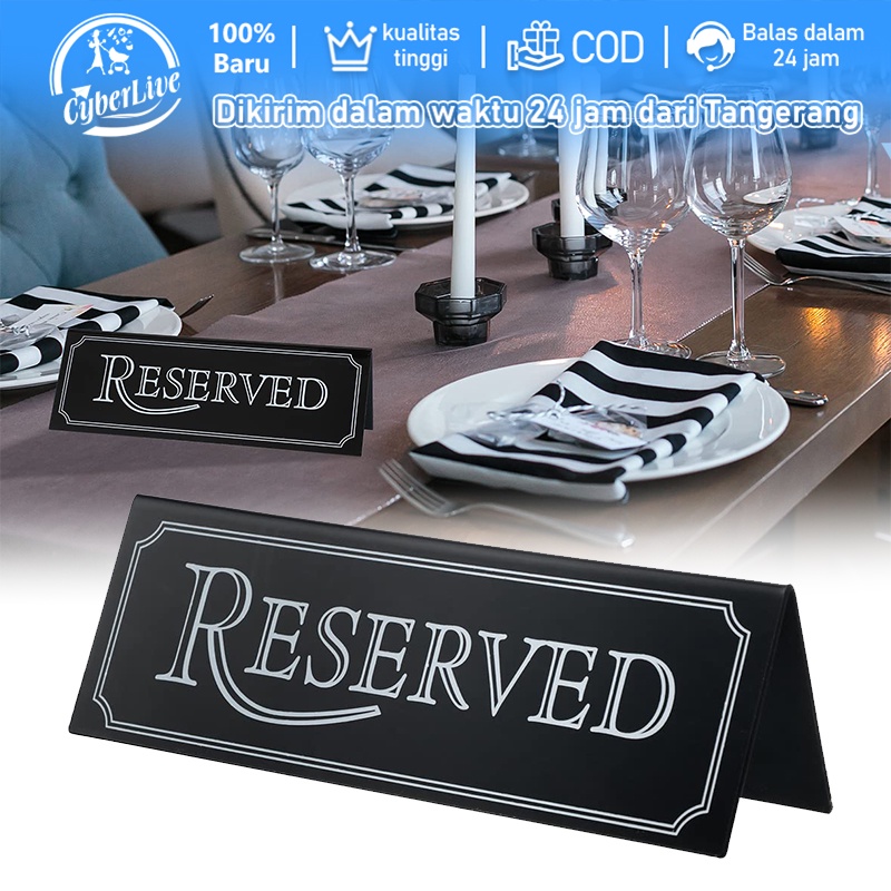 

Papan Meja Reserved Akrilik Table Card Sign Acrylic Hotel Restaurant Reserved Table Sign