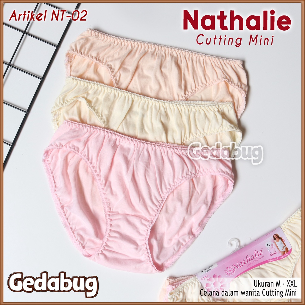 [ 3pc ] CD Wanita Nathalie NT-02 MINI | Celana dalam wanita dewasa Super Soft | Gedabug