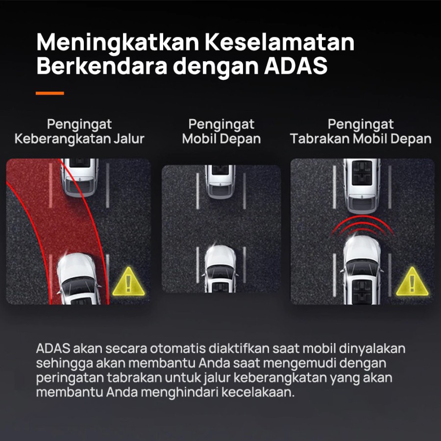 70mai Dash Cam Pro Plus A500s 1944P GPS ADAS Set - Front + Rear - Garansi Resmi 1 Tahun