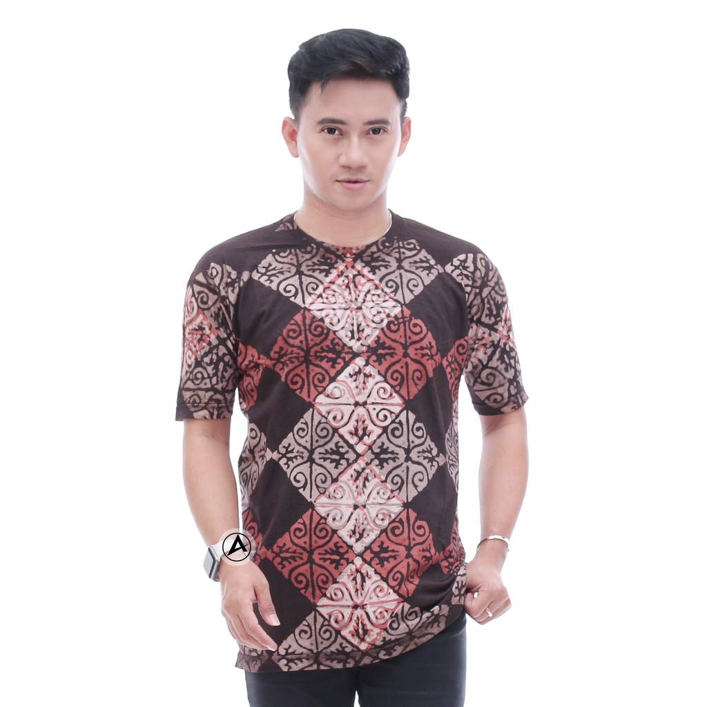 Kaos batik cap kotak kaos batik adem nyaman murah kaos oneck kaos grosir