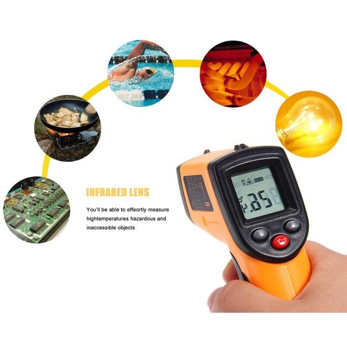 Thermogun Thermometer Industri Termometer Infrared Pengukur Suhu Panas