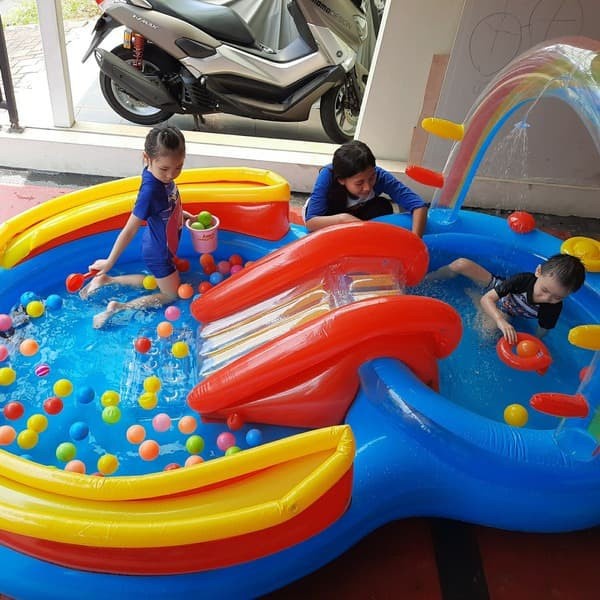 INTEX Kolam Renang Mandi Bola Karet Perosotan Anak Besar Jumbo Murah