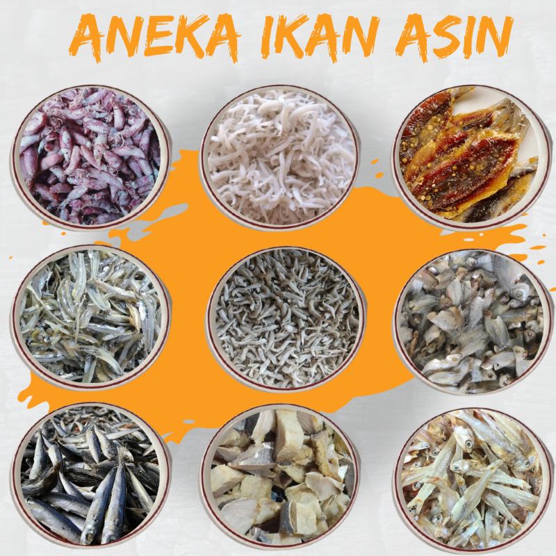 

Aneka Ikan Asin Cumi Teri Medan Bontio Jengki Gabus Jambal Sepat Samge Dendeng Peda Dll Kualitas Super Premium