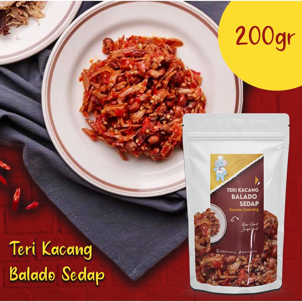 

TERI KACANG BALADO SEDAP 200GR - Lauk Matang Travel Pack Siap Makan by Dennis Catering