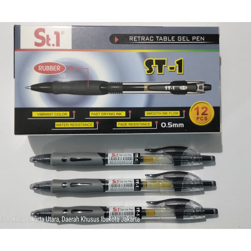 

Pulpen gel ink St1 Retrac / Pulpen murah