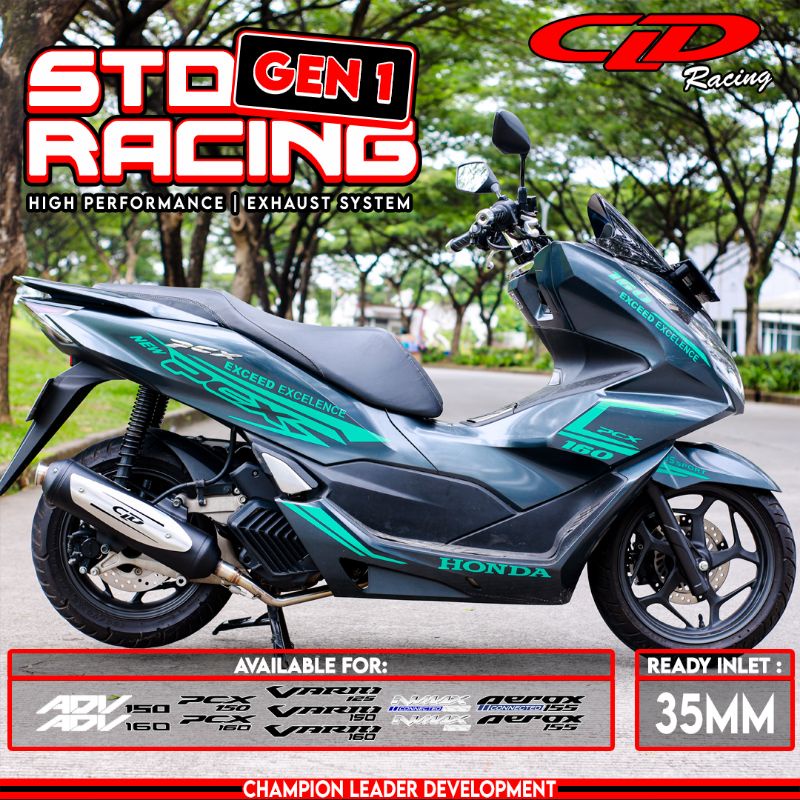 Knalpot Std Racing CLD type GEN 1 Pcx 150/160 Vario 150/125 Vario 160 Adv 150/160 N max Aerox Lexy N