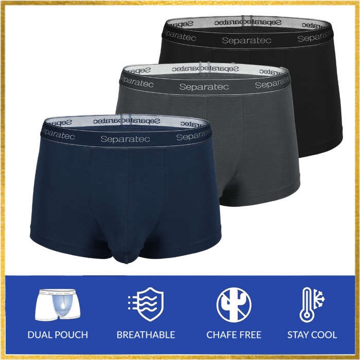 Celana Dalam Pria Separatec Trunks Micro Modal Premium 3 Pcs - XL,campur