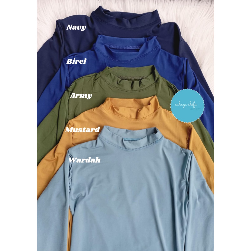 Manset baju / badan /dalaman baju lengan panjang high neck All size fit to L