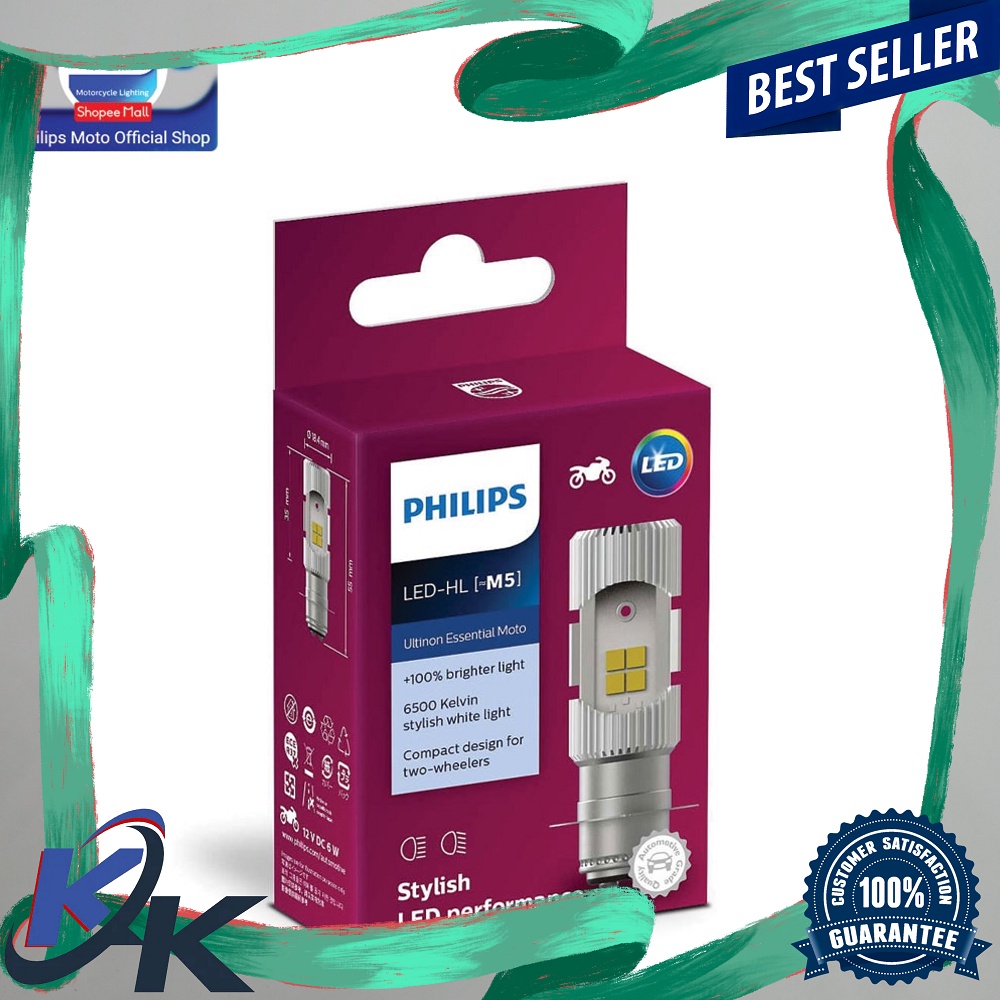 Lampu Depan Motor LED PHILIPS - Lampu LED 2 Sisi Arus DC ORIGINAL 100%