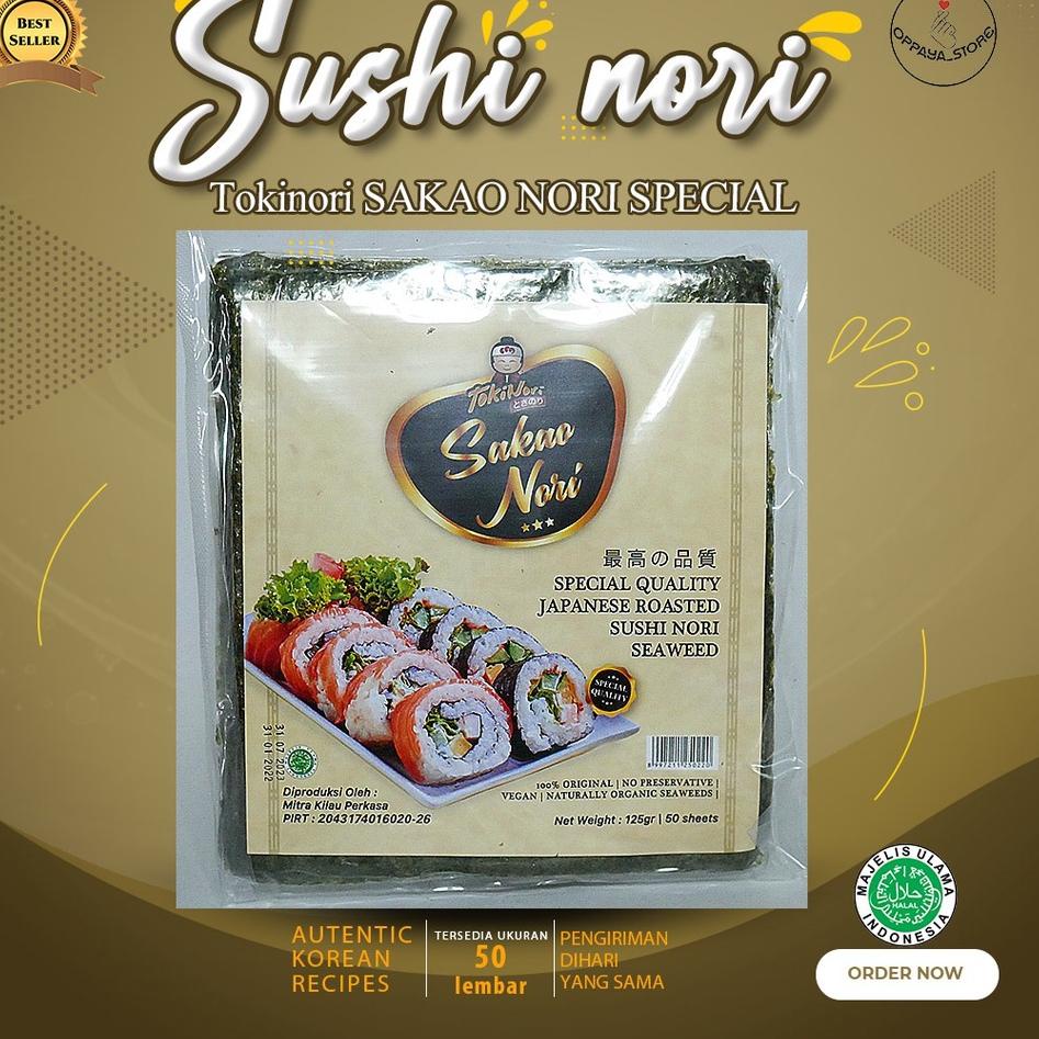 

Paket Ekslusif Special Sakao Nori Sushi Nori Seaweed 125 Gram Kimbab Roasted Seaweed