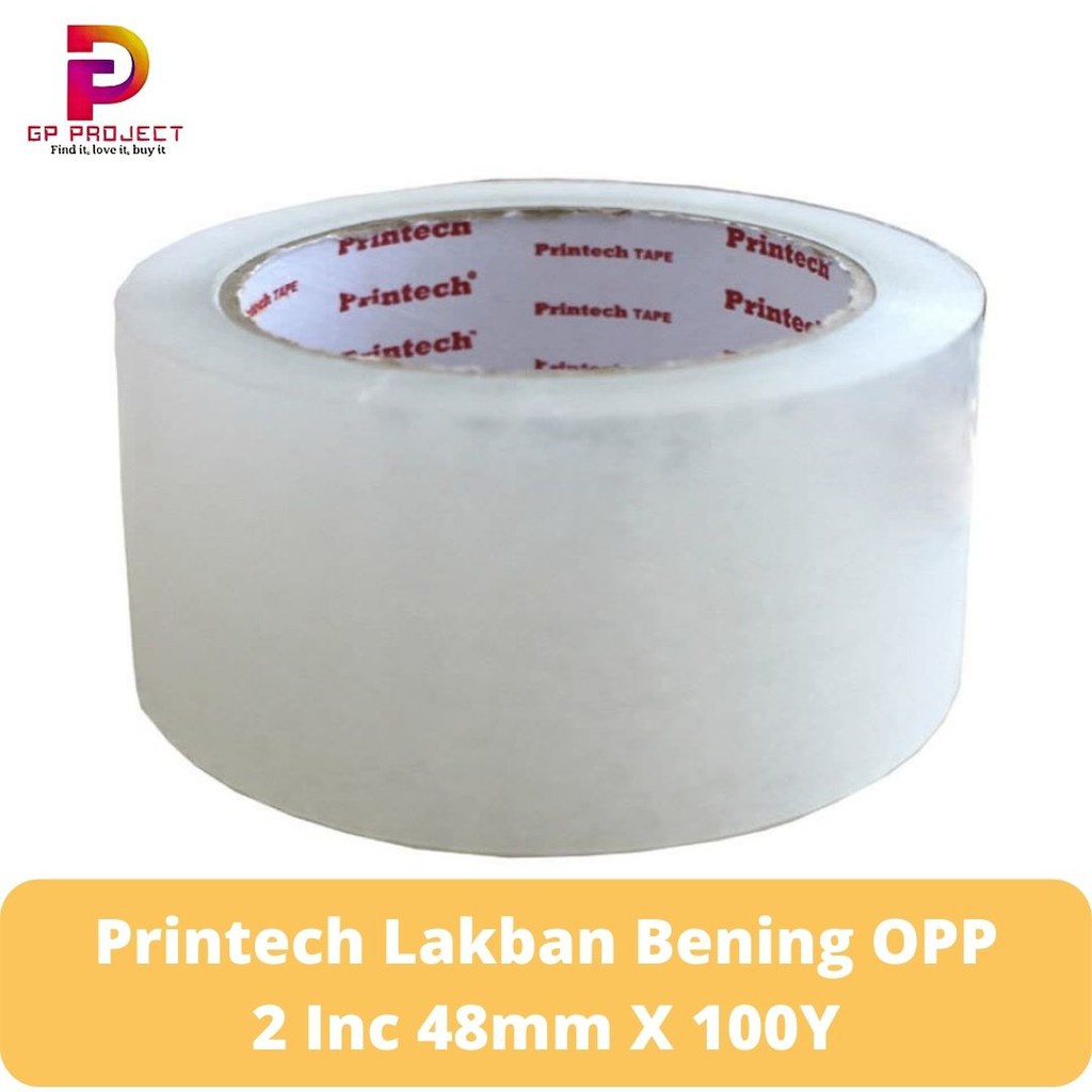 [𝗦𝗨𝗣𝗘𝗥 𝗞𝗨𝗔𝗧] Lakban Printech Anti Putus Bening / Coklat 2 inch x 100 YARD OPP TEBAL DAN KUAT