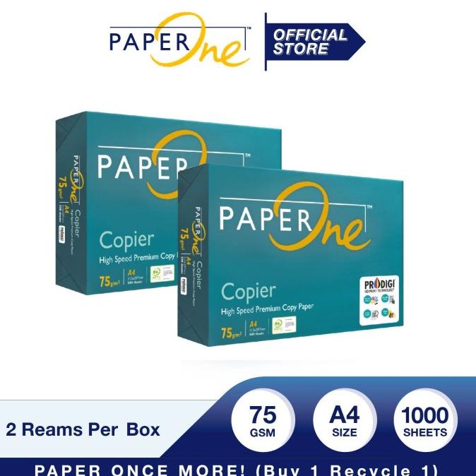 

PaperOne Kertas A4 75gr Copier 2 Rim (1000 lembar) Kertas HVS