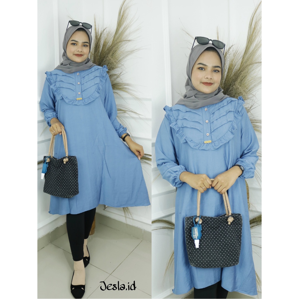 HAWA TUNIK BAHAN POLO LINEN MOTIF POLOS KANCING DEPAN ( BUSUI FRIENDLY ) UKURAN M L XL XXL LD 112 PB 100 PT 51 LONG TUNIK JUMBO KEKINIAN BAJU TUNIK TERBARU 2023 MOTIF POLOS TUNIK KOREAN STYLE MUSLIM