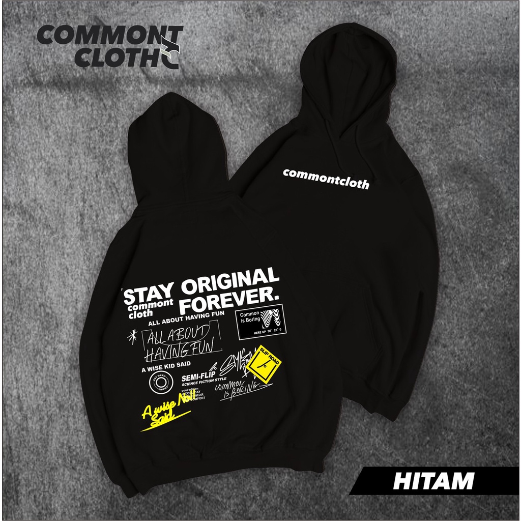 Hoodie Distro pria STAY ORIGINAL - Hoodie Pria Commont Cloth basic size M XL