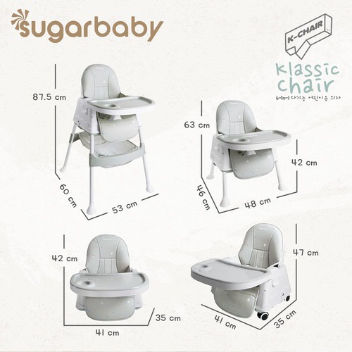 SUGAR BABY KLASSIC HIGH CHAIR 6IN1 (KCHAIR) KURSI MAKAN ANAK KURSI BABY SUGARBABY