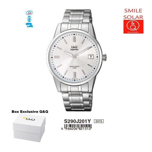 Jam Tangan Pria Classic Casual Business Rantai Stainless Steel Analog Original Q&amp;Q QnQ QQ S288 S288J Series