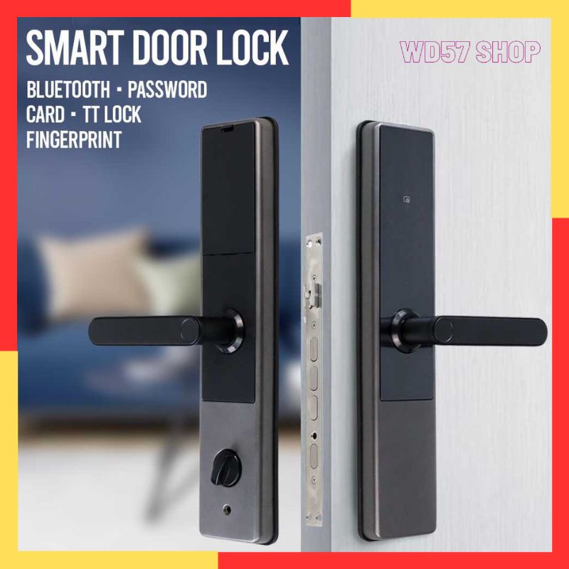 Gagang Pintu Kunci Elektrik Digital Smart Door Lock Otomatis Bluetooth Sidik Jari Password Fingerpri