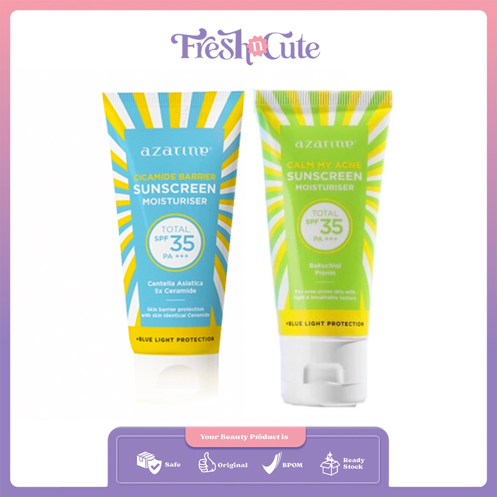 AZARINE - Cicamide Barrier Sunscreen Moisturizer Centella Asiatica 5x Ceramide || Calm my Acne Sunsc