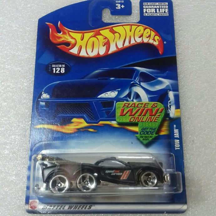 HOT WHEELS TOW JAM. RACE & WIN ONLINE. US CARD 2001. WARNA HITAM.