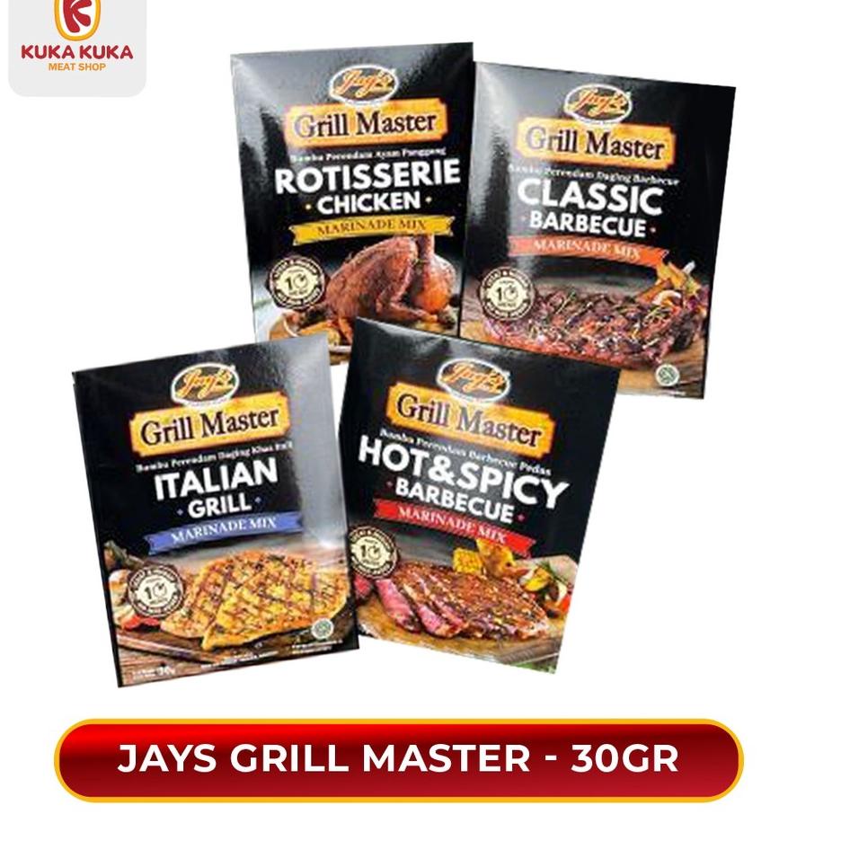 

Promo tajir Jay's / Jays Grill Master Bumbu Steak 30gr Classic BBQ / Italian Grill / Hot & Spicy / Rotisserie Chicken