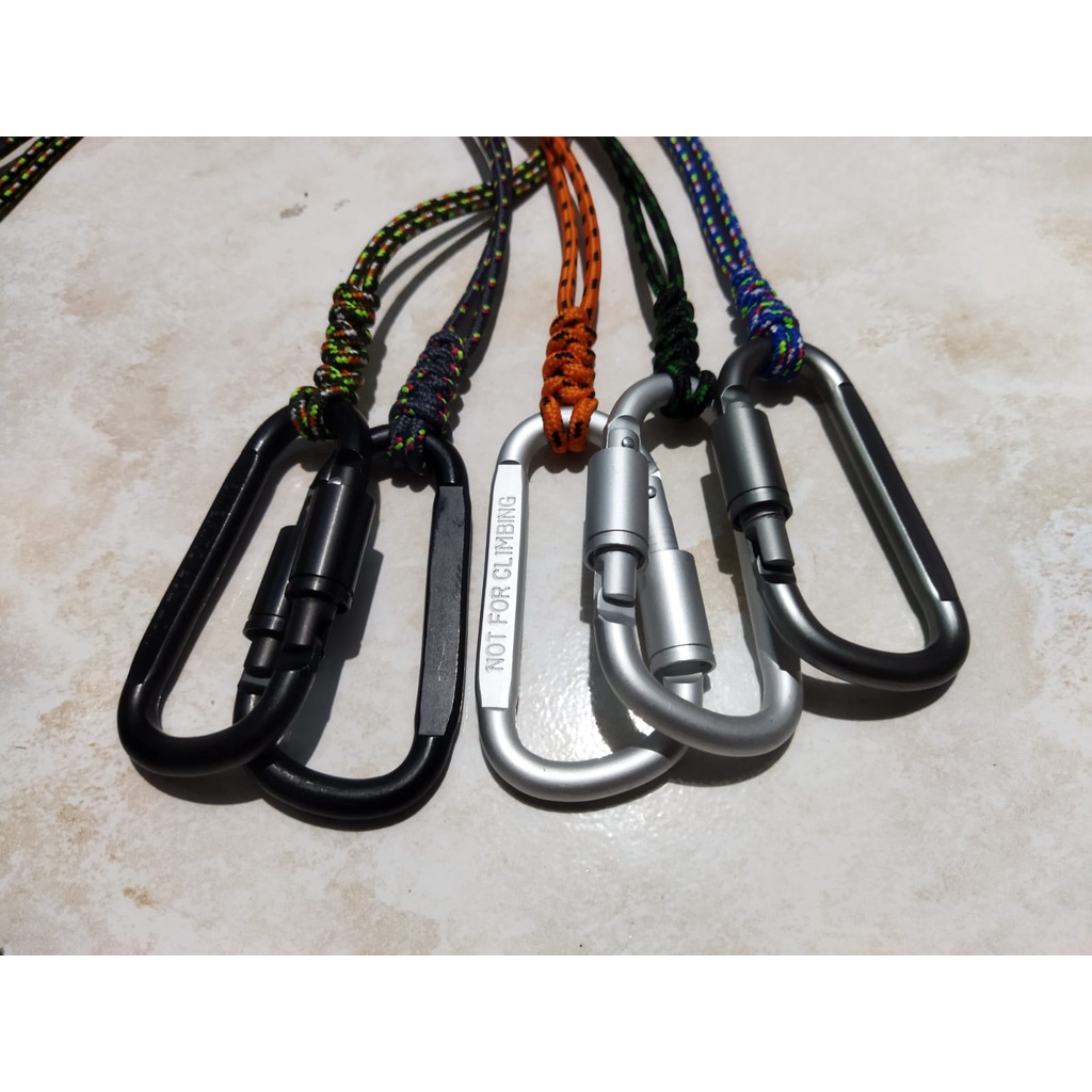Tali Dompet Pria Keren Rangkap Tali Dompet Prusik Tali Dompet Paracord dengan carabiner