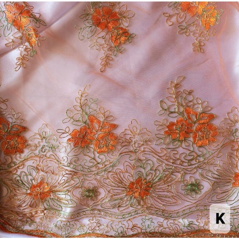 kain tile corneli bordir meteran brokat kain kebaya gamis -50cm