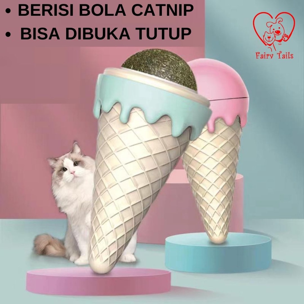 Mainan Catnip Ice Cream Cone Untuk Kucing Anabul Bentuk Es Krim / Catnip Toy for Cat