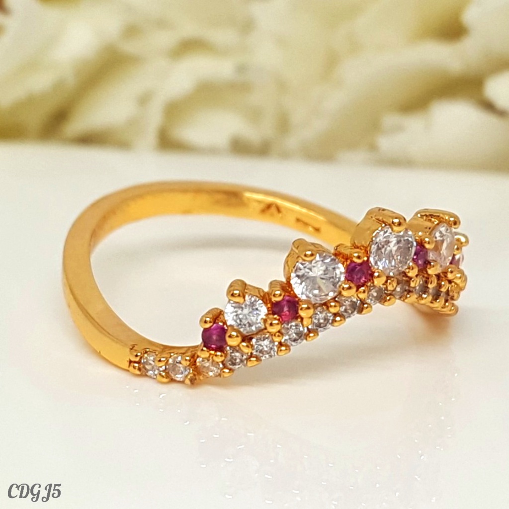 PGX Cincin Xuping Wanita Perhiasan Lapis Emas Aksesoris Fashion Premium - Z325