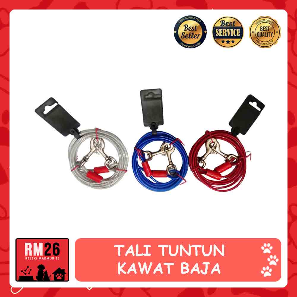 Tali Tuntun Anjing Anti Gigit Bahan Kawat Baja Tali Tuntun Anjing Kawat Baja