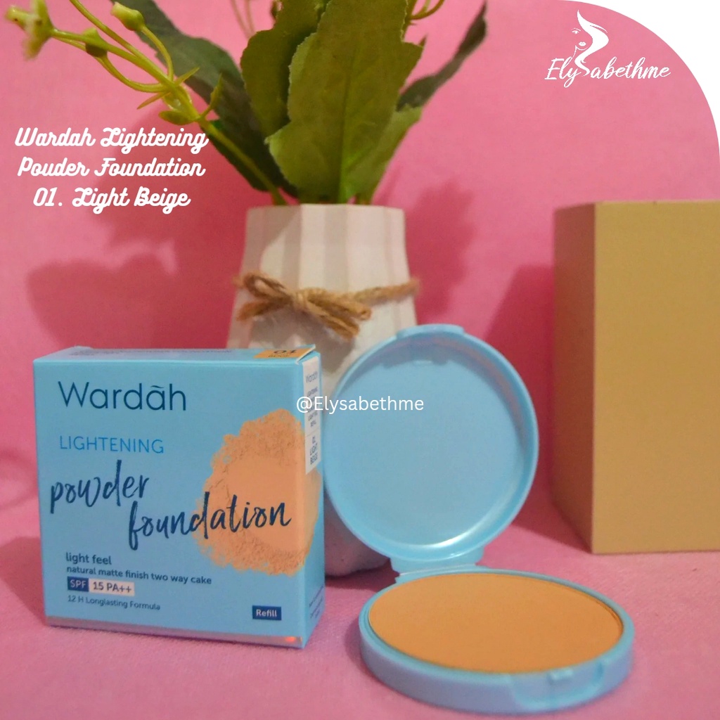 ✿ELYSABETHME✿ 🅆 🄰 🅁 🄳 🄰 🄷 Wardah bedak padat lightening anti wajah berminyak untuk harian powder compact two way cake