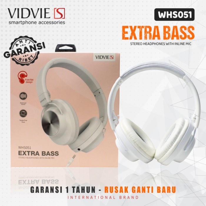 Vidvie S Headphone Kabel Extra Bass WHS051 - White