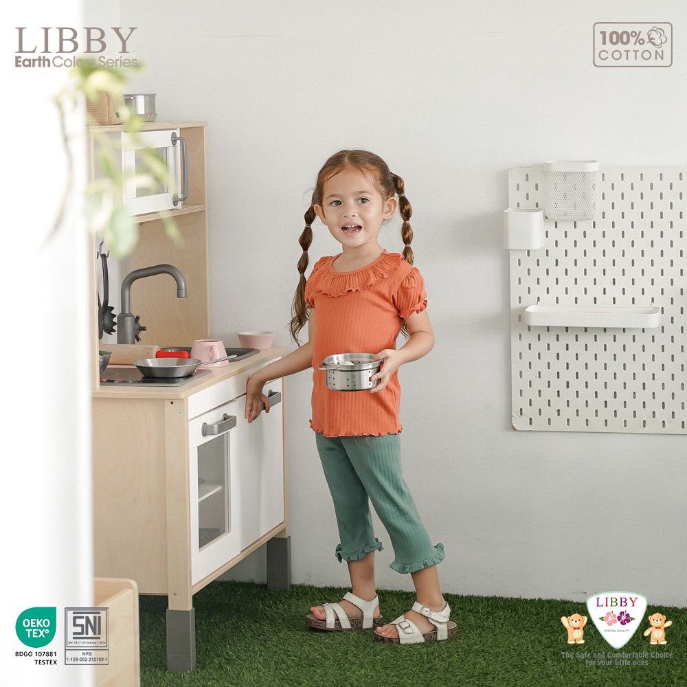 T-Shirt Libby Easy shirt rib cotton Earth series II dan Calf pant 3/4 Libby- New colours 9bulan - 8th