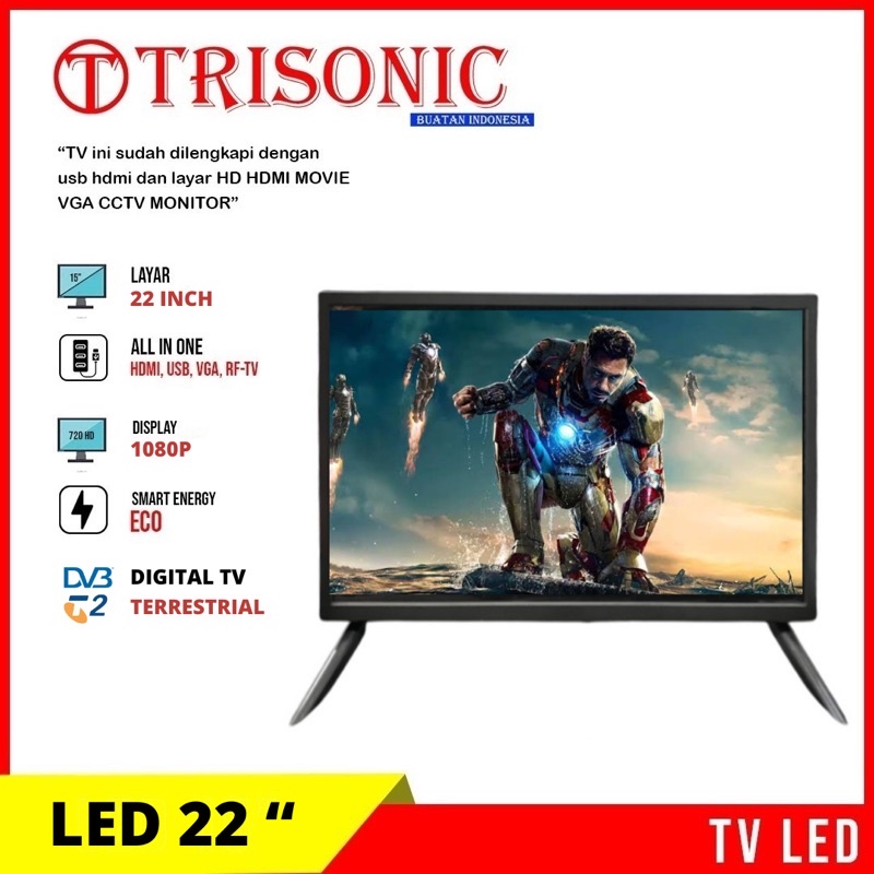 TV LED DIGITAL DVB-T2 TRISONIC 22 INCH