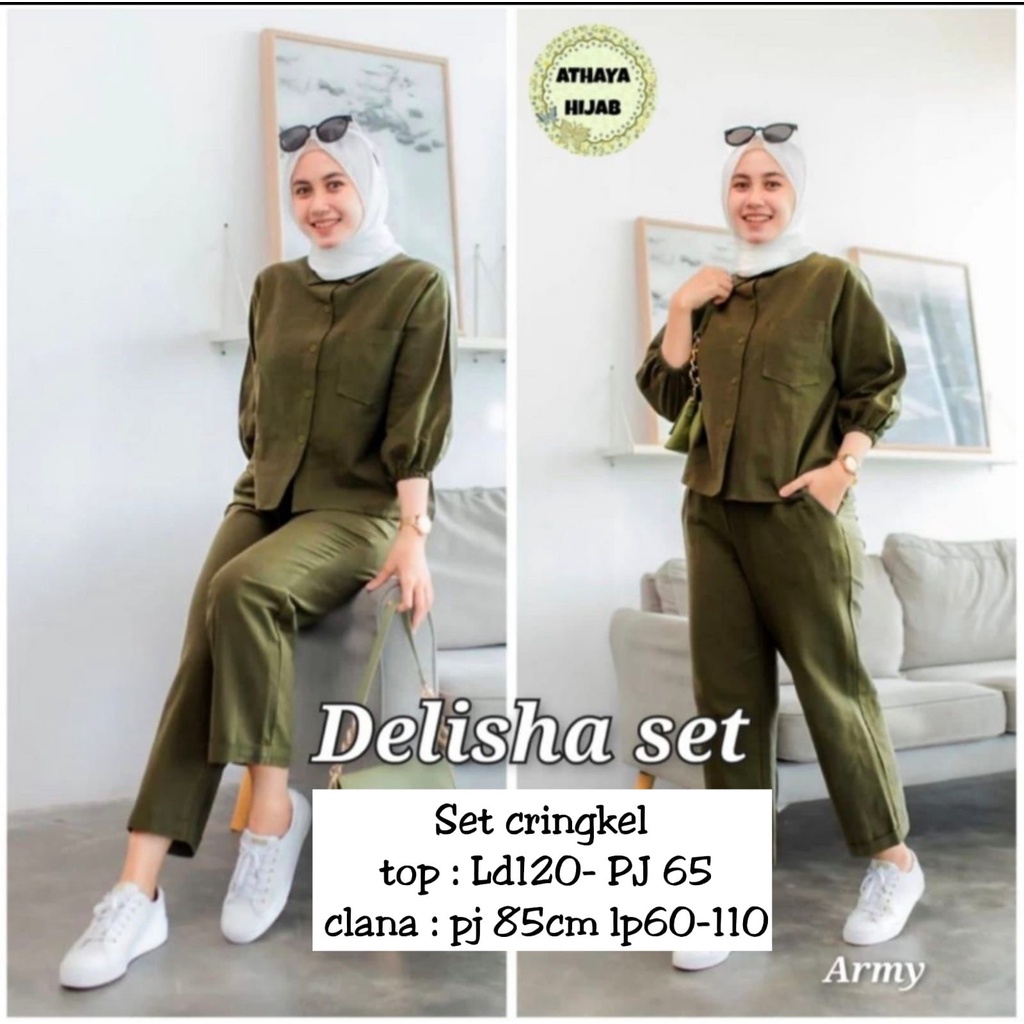 ONESET TERMURAH/SETELAN DELISA SET CRINGKLE MODIS TERHITS