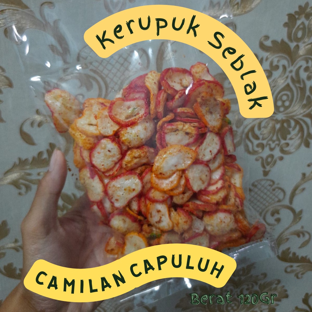 

Camilan Capuluh - Kerupuk Seblak/Kerupuk Bawang Pedas 120 Gr