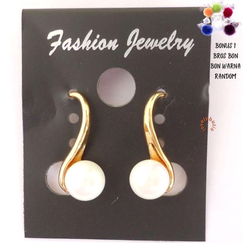 Anting Xuping Desi Model Bola Mutiara Korea Wanita Dewasa Bonus 1 Bros BonBon - Lovelybutik