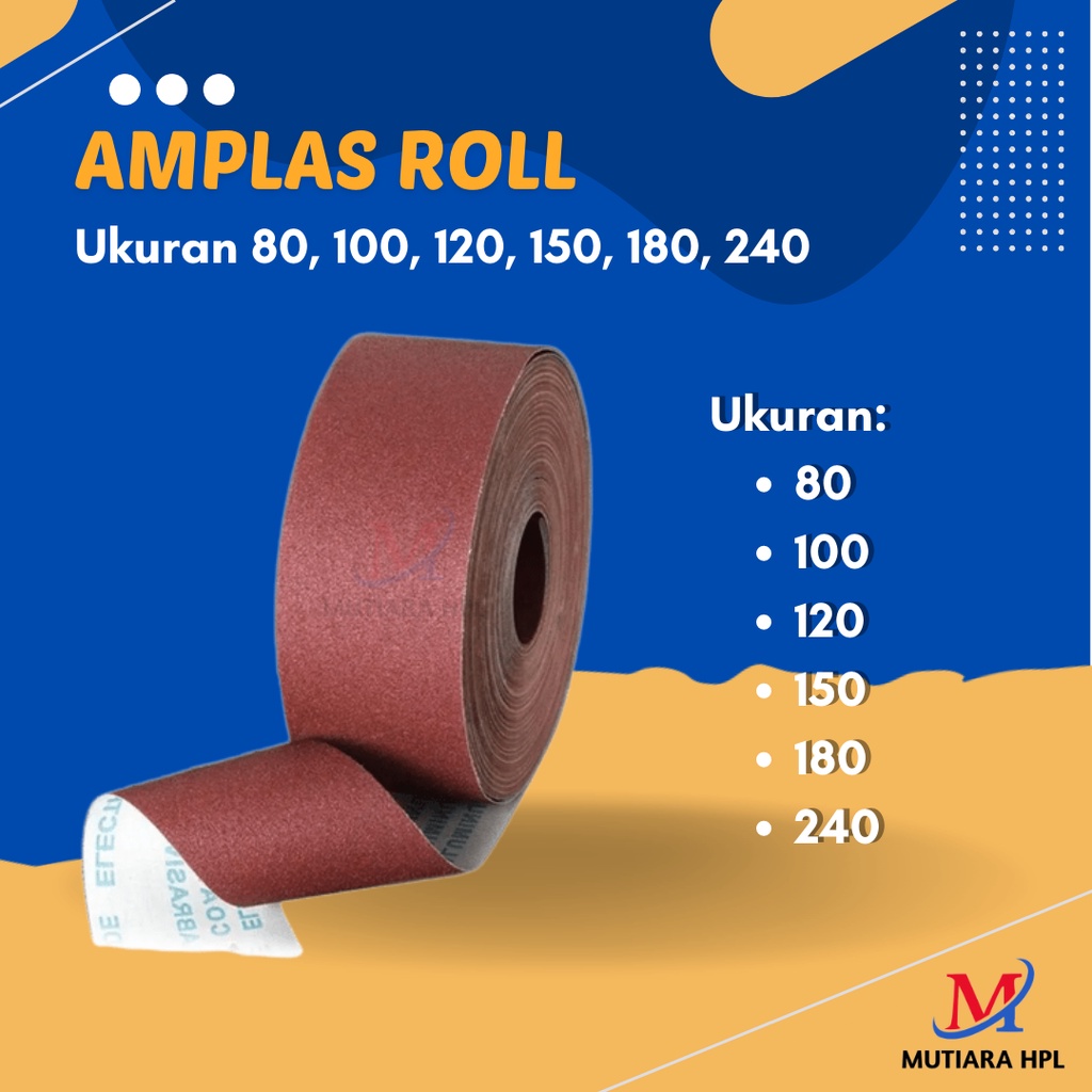 Amplas Roll Kain Meteran Grit 80-240 / Amplas Kayu