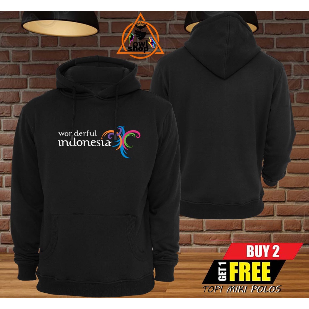 Jaket Sweater Hoodie WONDERFUL INDONESIA Keren Pria & Wanita