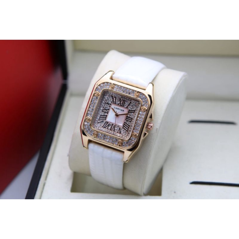 Jam Tangan Wanita Cartier Kulit / Jam Tangan Import