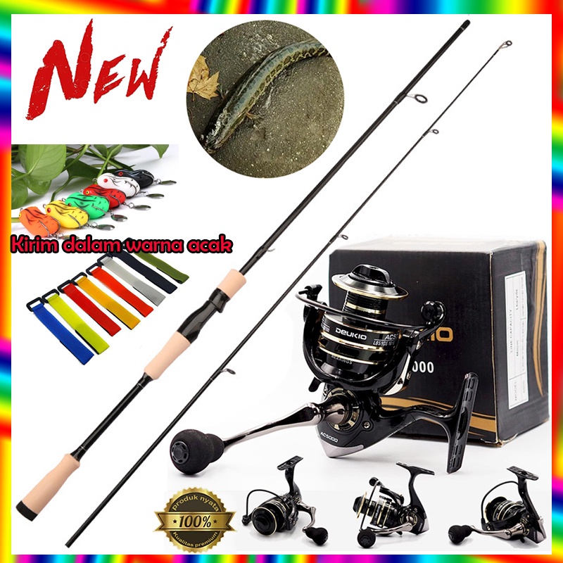 Spinning Fishing Rod Metal Fishing Reel Set MaxDrag 12kg JoranPancing Combo Kaku Lentur Fiber Solid Murah Kuat CNC Handle Bahan Metal Untuk Air Laut Alat Pancingan Aluminum Tahan Air Asin Joran Pancing Reel Pancing Fishing Wheel Fishing Pole