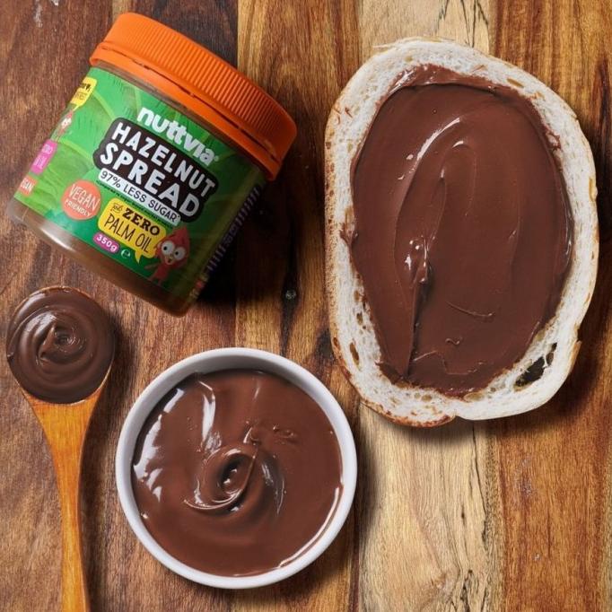 

Nuttvia Hazelnut Spread Vegan 350 gr Selai Hazelnut Less Sugar Nutvia hen