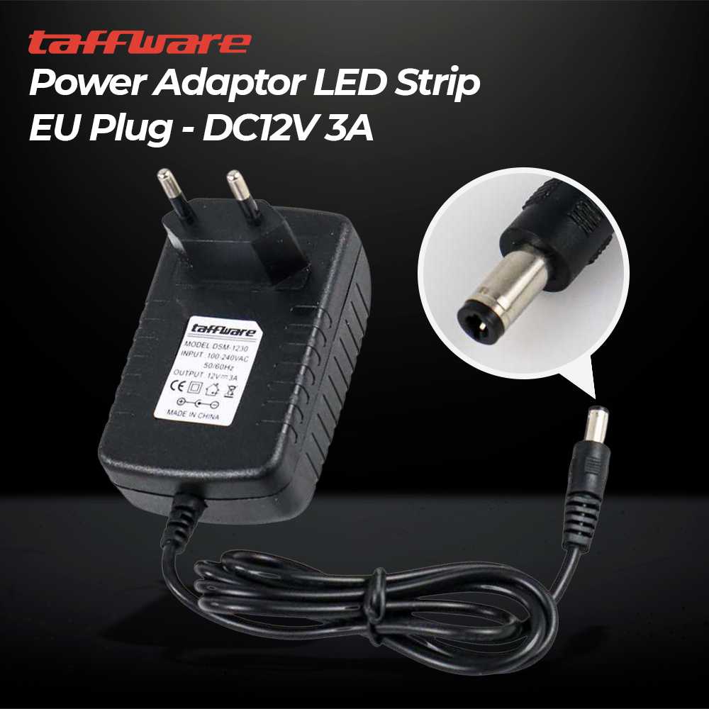 Taffware Power Adaptor 12V 3A DC universal peralatan elektronik dan komputer Adapter 220V ke 12 Volt 3 Ampere amper peralatan elektronik Led Strip EU US Plug Led Power Adapter AC100-240V To DC12V Charger 3A Switching Power Supply Converter For SMD5050