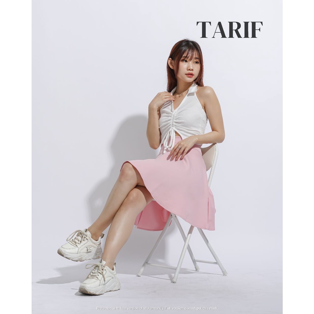 Celia Basic Midi Flare Skirt - By Tarif Rok Payung Lebar Selutut - Rok High Waist - (L059)