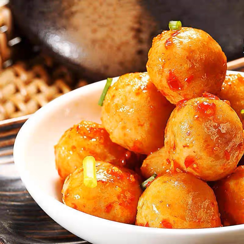 {HARGA PER PCS} Yumizhixiang Cemilan Instant Siap Saji Baso Ikan Baso Cumi 鱼米之湘小鱼蛋蛋 风味鱿鱼蛋