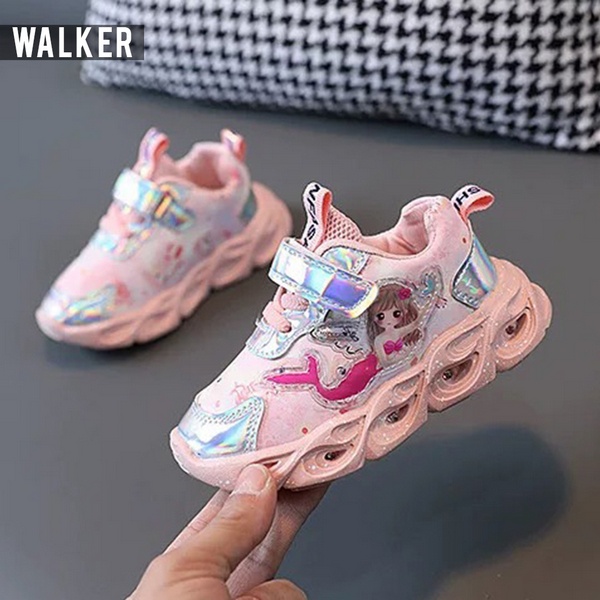 Sepatu Anak Perempuan LED Light - Sepatu Sneaker Anak Perempuan Ada Lampu M262