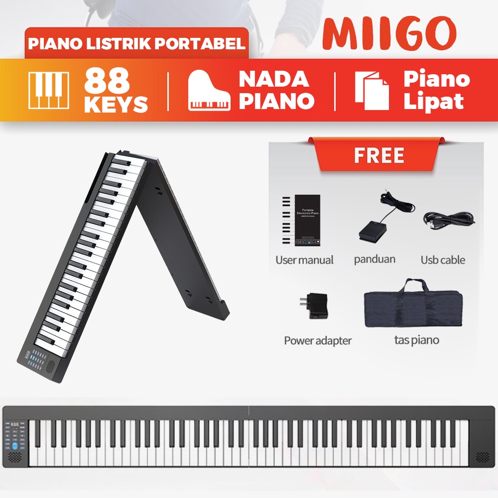 Piano lipat 88 keys profesional multi-fungsi alat musik dewasa portabel smart electric piano bluetooth keyboard